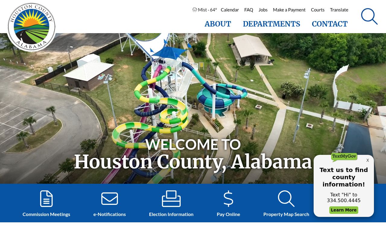 Houston County government website homepage