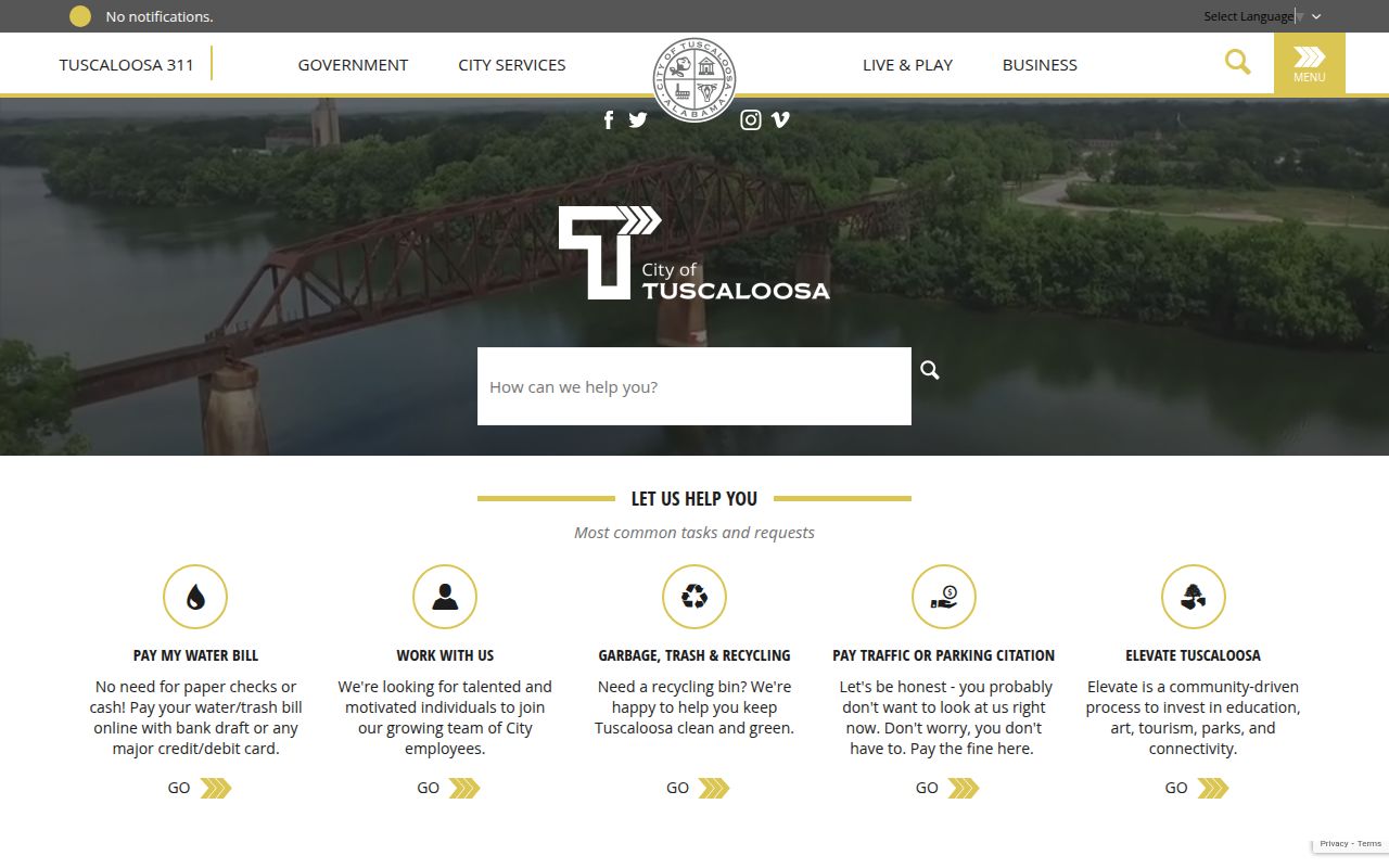 City of Tuscaloosa government website
