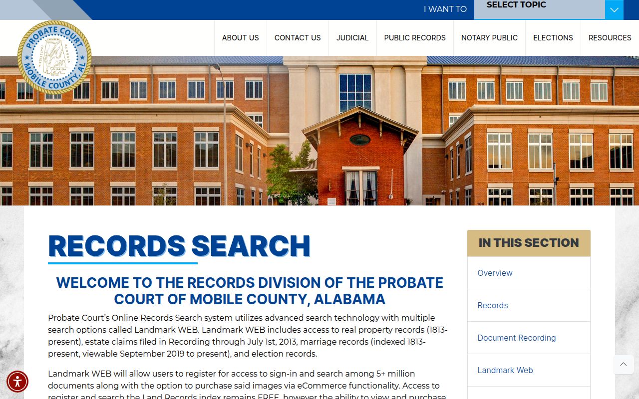 Mobile County Probate Court online records search